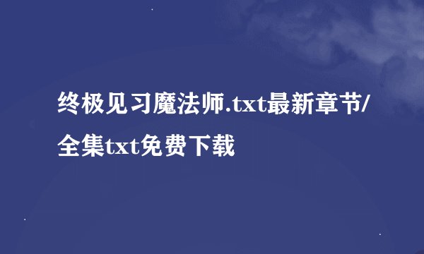 终极见习魔法师.txt最新章节/全集txt免费下载