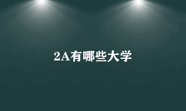 2A有哪些大学