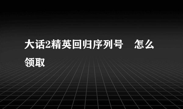 大话2精英回归序列号 怎么领取
