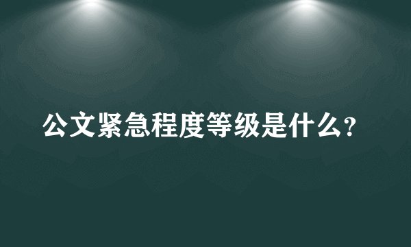 公文紧急程度等级是什么？