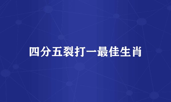 四分五裂打一最佳生肖
