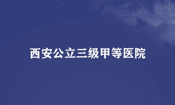 西安公立三级甲等医院
