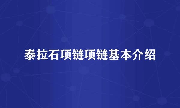泰拉石项链项链基本介绍