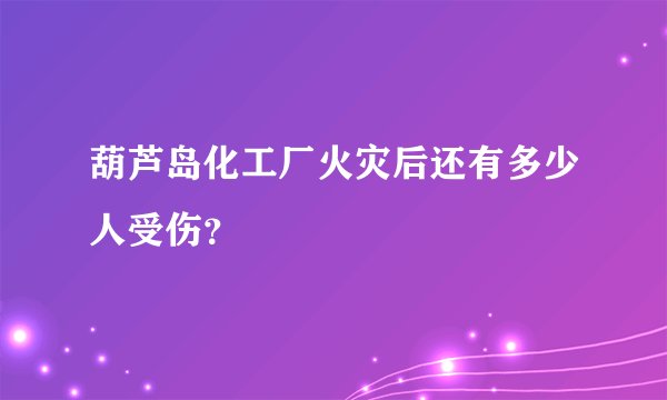 葫芦岛化工厂火灾后还有多少人受伤？