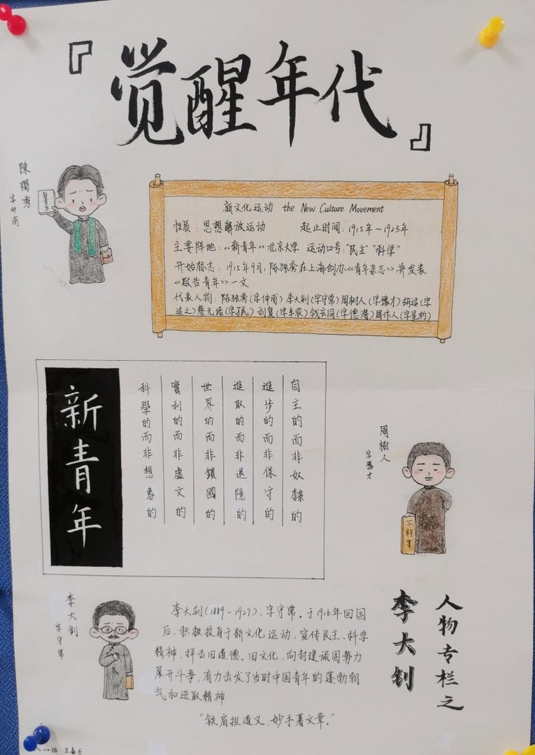 觉醒年代手抄报文字内容