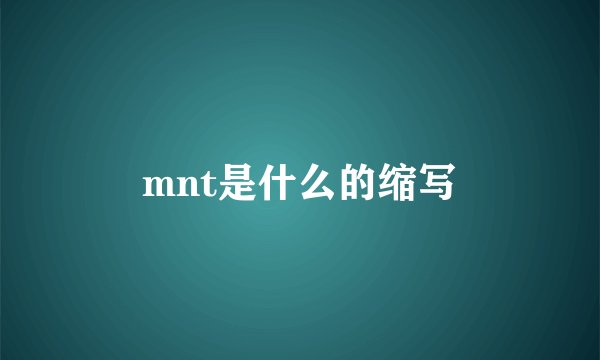 mnt是什么的缩写