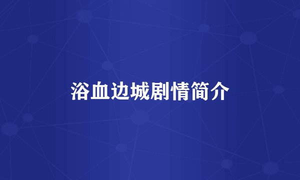 浴血边城剧情简介