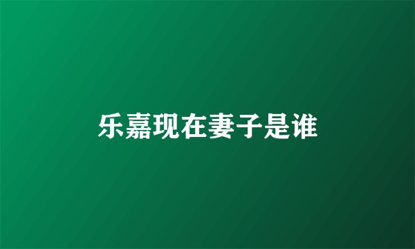 乐嘉现在妻子是谁