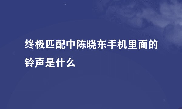 终极匹配中陈晓东手机里面的铃声是什么