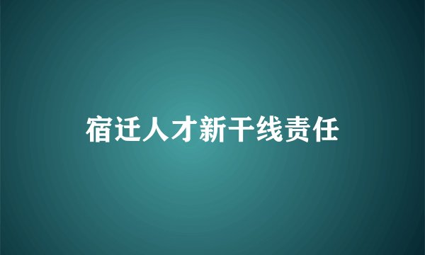 宿迁人才新干线责任