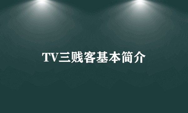 TV三贱客基本简介