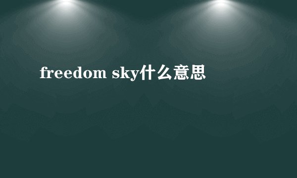 freedom sky什么意思