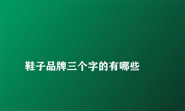 
鞋子品牌三个字的有哪些

