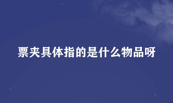 票夹具体指的是什么物品呀