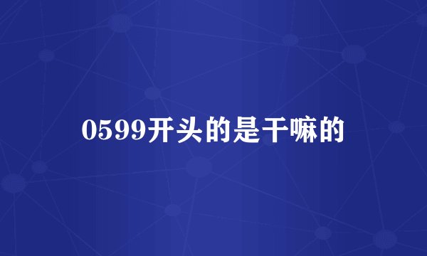 0599开头的是干嘛的