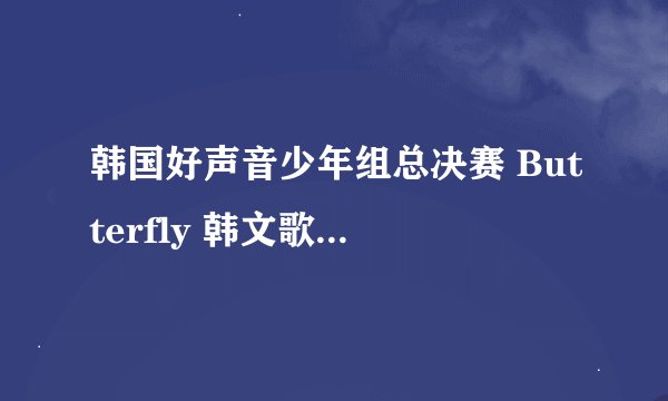 韩国好声音少年组总决赛 Butterfly 韩文歌 原唱是谁 怎么搜到