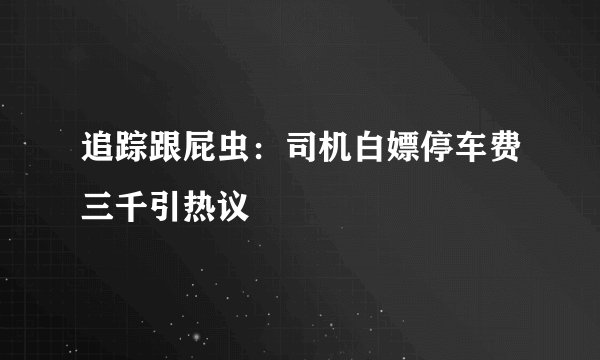 追踪跟屁虫：司机白嫖停车费三千引热议