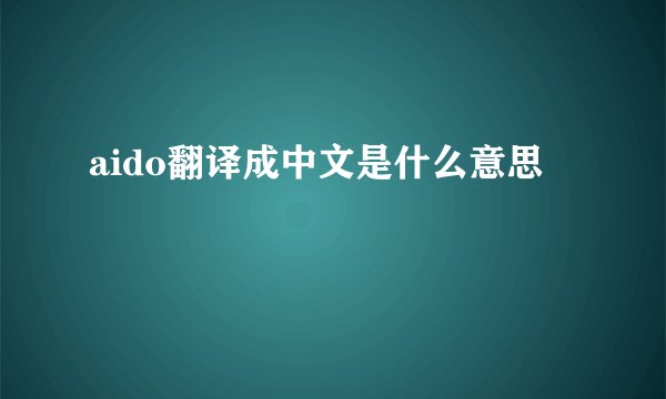 aido翻译成中文是什么意思
