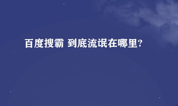 百度搜霸 到底流氓在哪里?