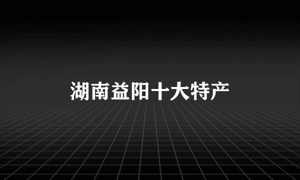 湖南益阳十大特产