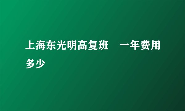 上海东光明高复班 一年费用多少