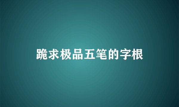 跪求极品五笔的字根