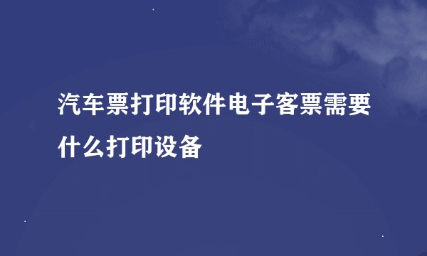 汽车票打印软件电子客票需要什么打印设备