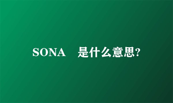 SONA 是什么意思?