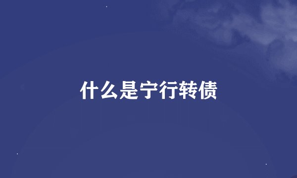 什么是宁行转债