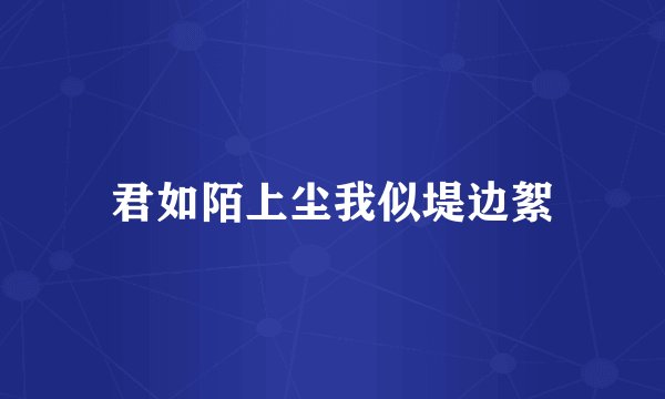 君如陌上尘我似堤边絮