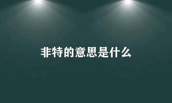非特的意思是什么