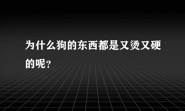 为什么狗的东西都是又烫又硬的呢？
