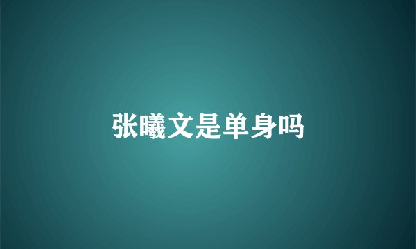 张曦文是单身吗