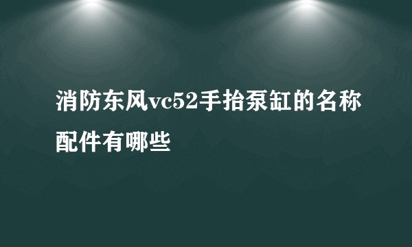 消防东风vc52手抬泵缸的名称配件有哪些