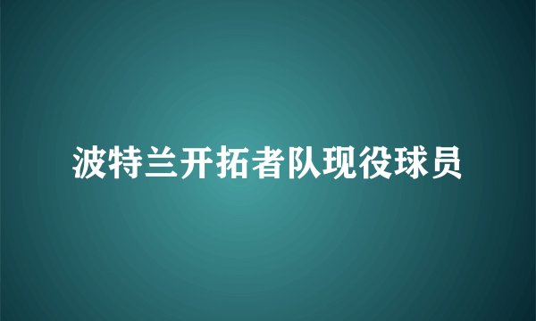 波特兰开拓者队现役球员