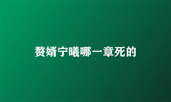 赘婿宁曦哪一章死的