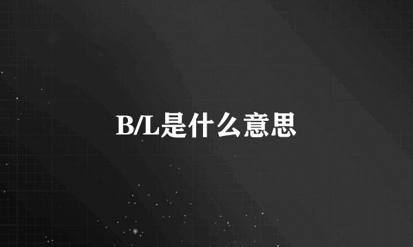B/L是什么意思