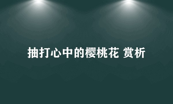 抽打心中的樱桃花 赏析