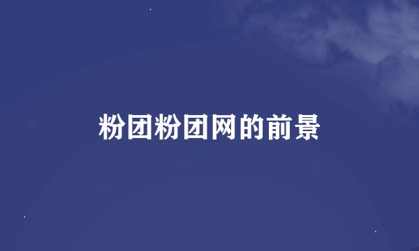 粉团粉团网的前景