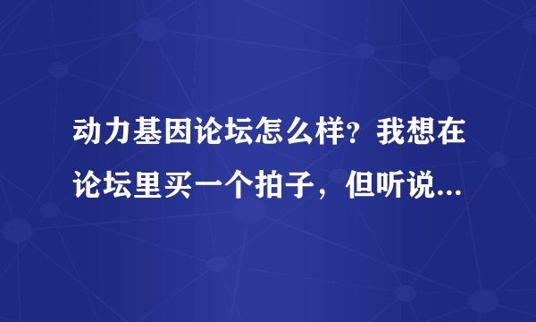 动力基因论坛怎么样？我想在论坛里买一个拍子，但听说论坛里有一个东方呆呆版主是个大骗子是真的么？
