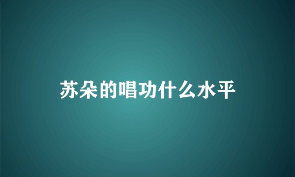 苏朵的唱功什么水平