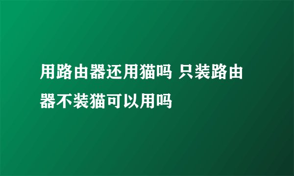 用路由器还用猫吗 只装路由器不装猫可以用吗