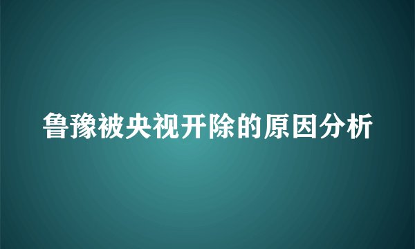 鲁豫被央视开除的原因分析