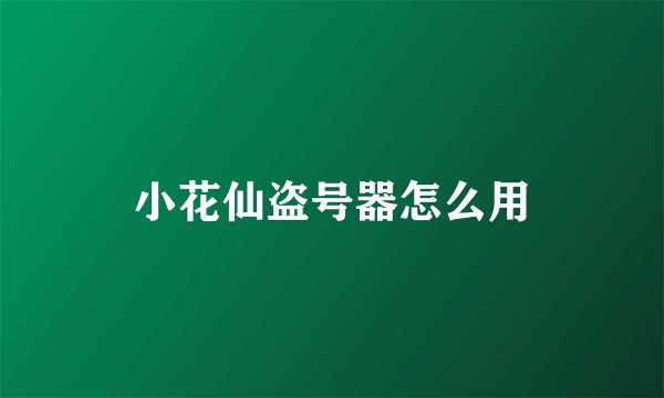 小花仙盗号器怎么用