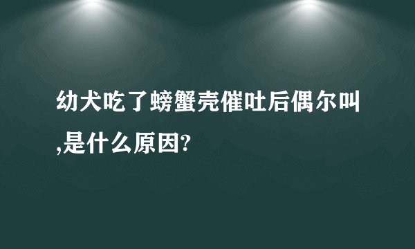幼犬吃了螃蟹壳催吐后偶尔叫,是什么原因?