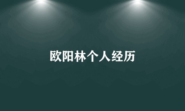 欧阳林个人经历