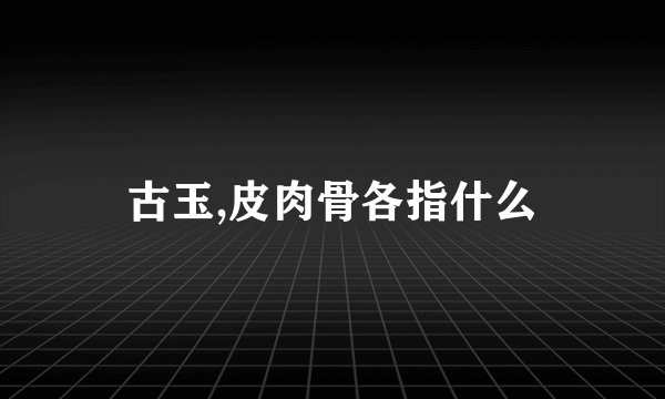 古玉,皮肉骨各指什么