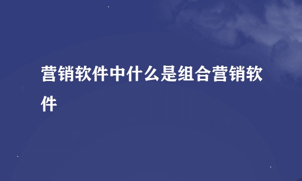 营销软件中什么是组合营销软件
