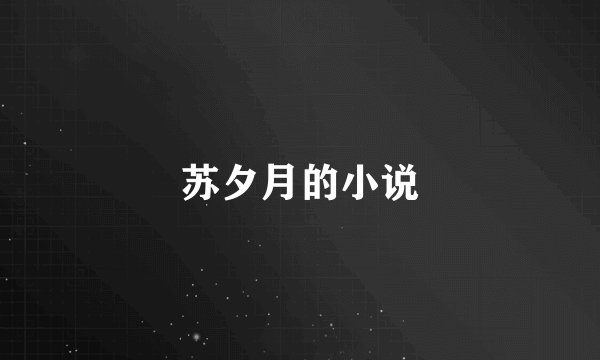 苏夕月的小说