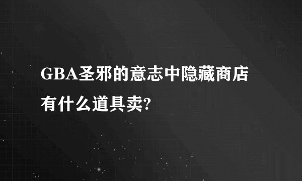 GBA圣邪的意志中隐藏商店有什么道具卖?